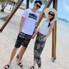 Couple Matching Short-sleeve T-shirt / Shorts / Tank Top / Cropped Pants / Set