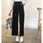 High-waist Velvet Loose-fit Wide-leg Pants