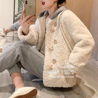 Hooded Faux Shearilng Duffle Coat