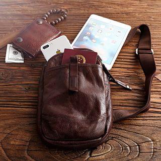 Genuine Leather Sling Bag Coffee - One Size