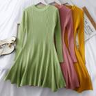 Slim-fit A-line Knit Dress