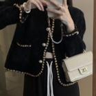 Embellished Button-up Jacket / Loose Fit Pants