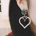 Embellished Heart Drop Earrings
