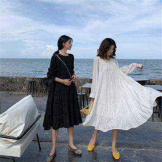 Round Collar Long-sleeved Dress