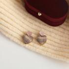 Heart Plaid Fabric Dangle Earring