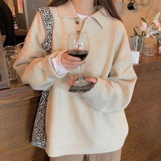 Polo-neck Sweater Sweater - Almond - One Size