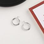 Alloy Hoop Earring 1 Pair - S925 Silver - Silver - One Size