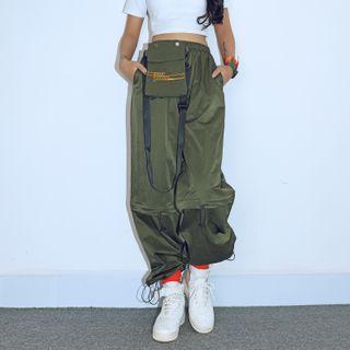 Cargo Harem Pants With Bag - Green - M