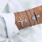 Set Of 5: Alloy Bracelet (assorted Designs) 01 - As Shown In Figure - One Size