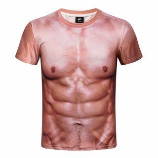 Short-sleeve Muscle Print T-shirt