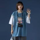 Elbow-sleeve Mock Two-piece Cartoon Print T-shirt