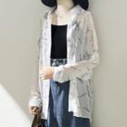 Long-sleeve Lettering Chiffon Shirt