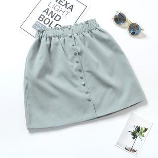 Elastic Waist Mini Skirt