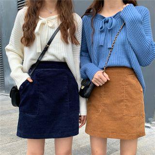 Ribbon Knit Long-sleeve Sweater
