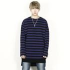 Round-neck Color-block Stripe T-shirt