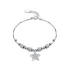 925 Sterling Silver Simple Fashion Elegant Star Bracelet With Cubic Zircon Silver - One Size