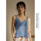 Lace Camisole Top Blue - One Size