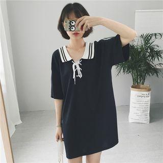 Short-sleeve Tied Polo Dress