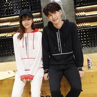 Couple Matching Set: Lettering Hooded Pullover + Sweatpants