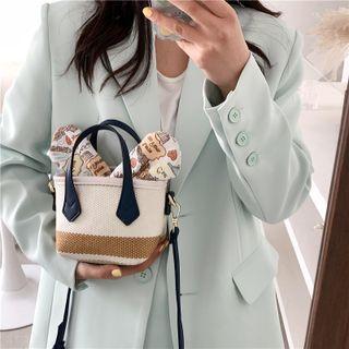 Braided Top Handle Crossbody Bag