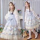 Sleeveless Dress / Hair Band / Chiffon Blouse / Petticoat Skirt / Set