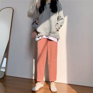 Cropped Straight-leg Corduroy Pants