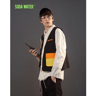 Colorblock Lettering Vest