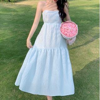 Spaghetti Strap Textured Midi Sundress