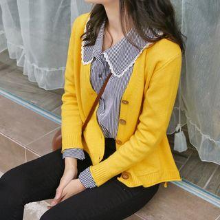 Rolled-hem Loose-fit Cardigan