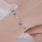 Branches Faux Crystal Sterling Silver Bracelet Silver & Blue - One Size