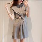 Cutout A-line Dress Gray - One Size