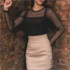 Long-sleeve Fishnet Top
