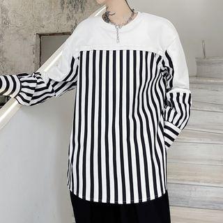 Stripe Panel Oversized Sweatshirt