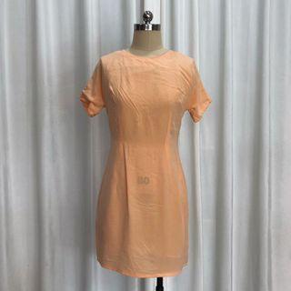Short-sleeve Genuine Silk A-line Dress