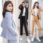 Single Breasted Blazer / Dress Pants / T-shirt / Set
