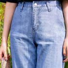 Mid-rise Washed Wide-leg Jeans