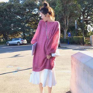 Set: Sweater + Spaghetti Strap Midi A-line Dress