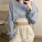 Oversized Long-sleeve Cropped Sweatshirt