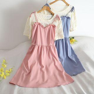 Mock Two Pieces Chiffon Dress