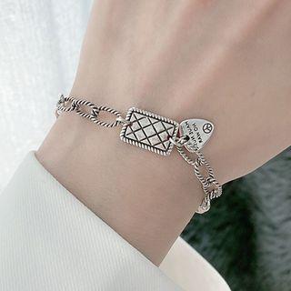 Geometric Pendant Bracelet 1 Pc - Silver - One Size
