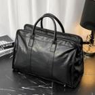 Plain Faux Leather Carryall Bag Black - One Size
