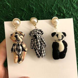 Bear Drop Earrings / Panda Drop Earring