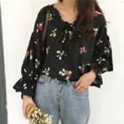 Floral Print Bell-sleeve Blouse