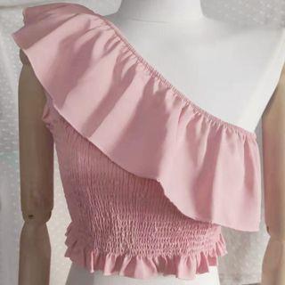 Asymmetrical Ruffed Top