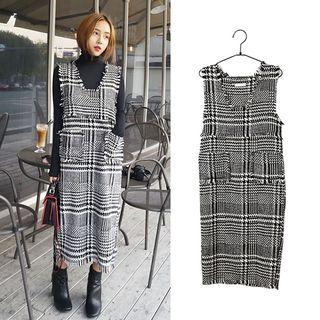 Pattern V-neck Tank Dress