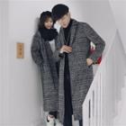 Couple Matching Tweed Plaid Long Coat