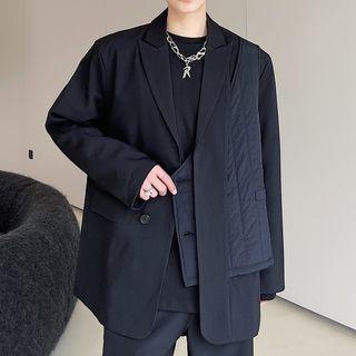 Plain Layered Mock Two Piece Blazer