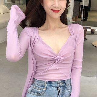 Set: Twisted Camisole Top + Cardigan