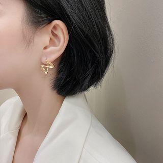 Irregular Wavy Alloy Earring 1 Pair - Gold - One Size