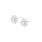 Real-pearl Flower Ear Studs One Size